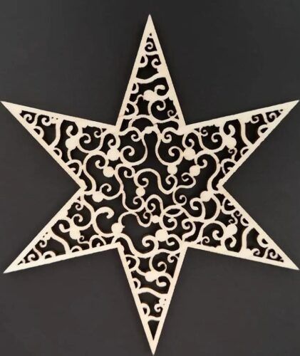 AMADEA Dřevěná ozdoba hvězda s